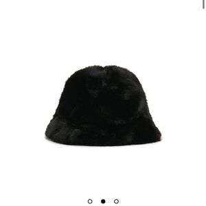Fuzzy Black Bucket Hat